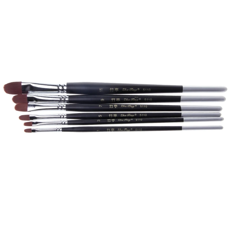 

6Pcs Artist Nylon Hair Acrylic Painting Brush Set Watercolor Oil Drawing Tool