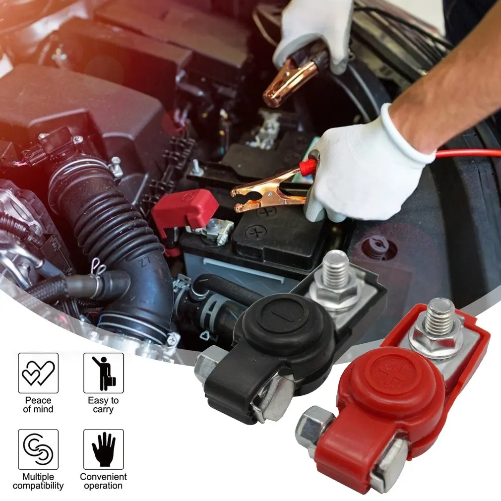 

1 Pair Battery Pole Clamp Set Good Appearance Fine Workmanship Portable Clamp Lightweight Clamp Set