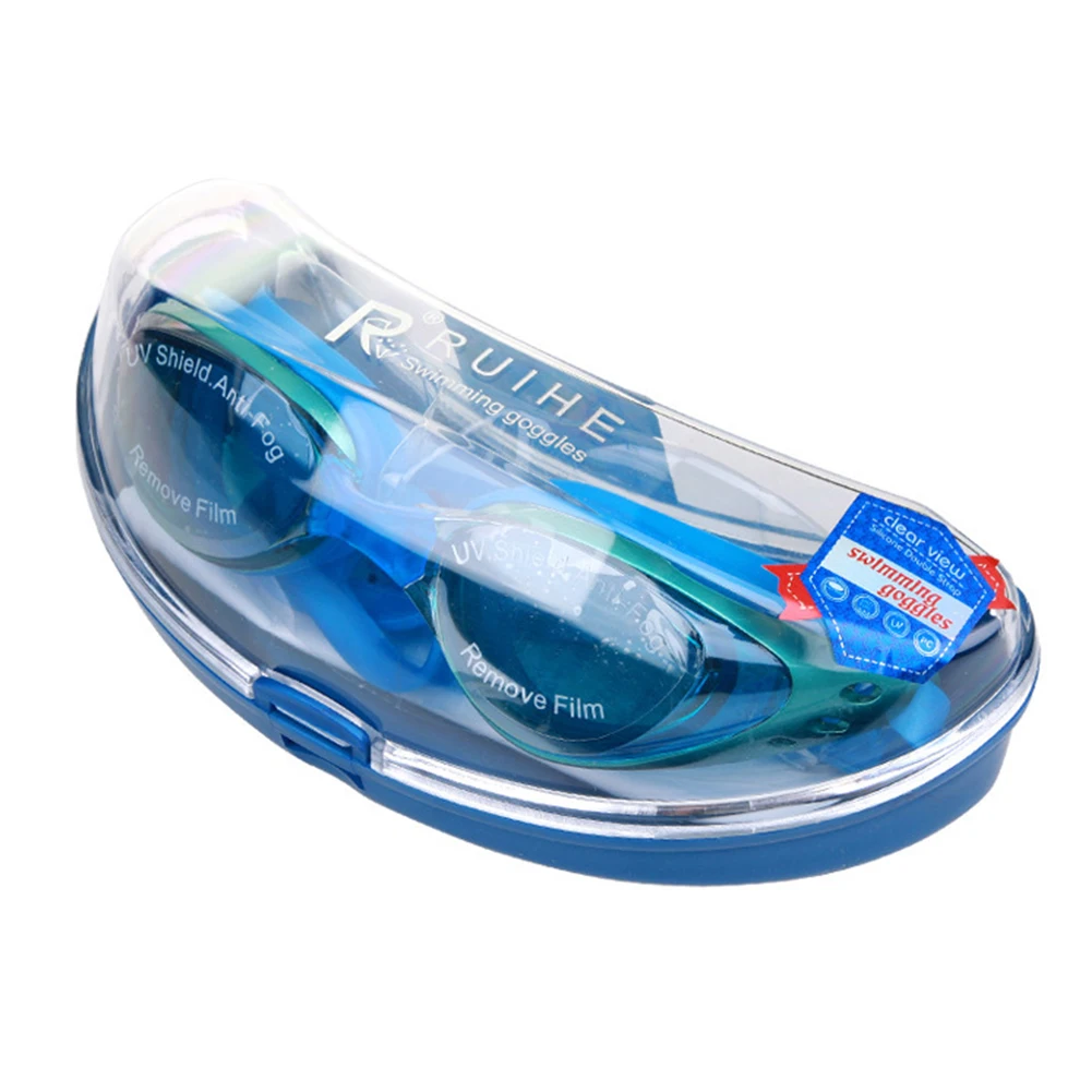 

Non Fogging Swim Goggle Fashion Waterproof With Storage Box Adult Reusable Anti UV Snorkeling Eye Protect Wide Vision No Leaking