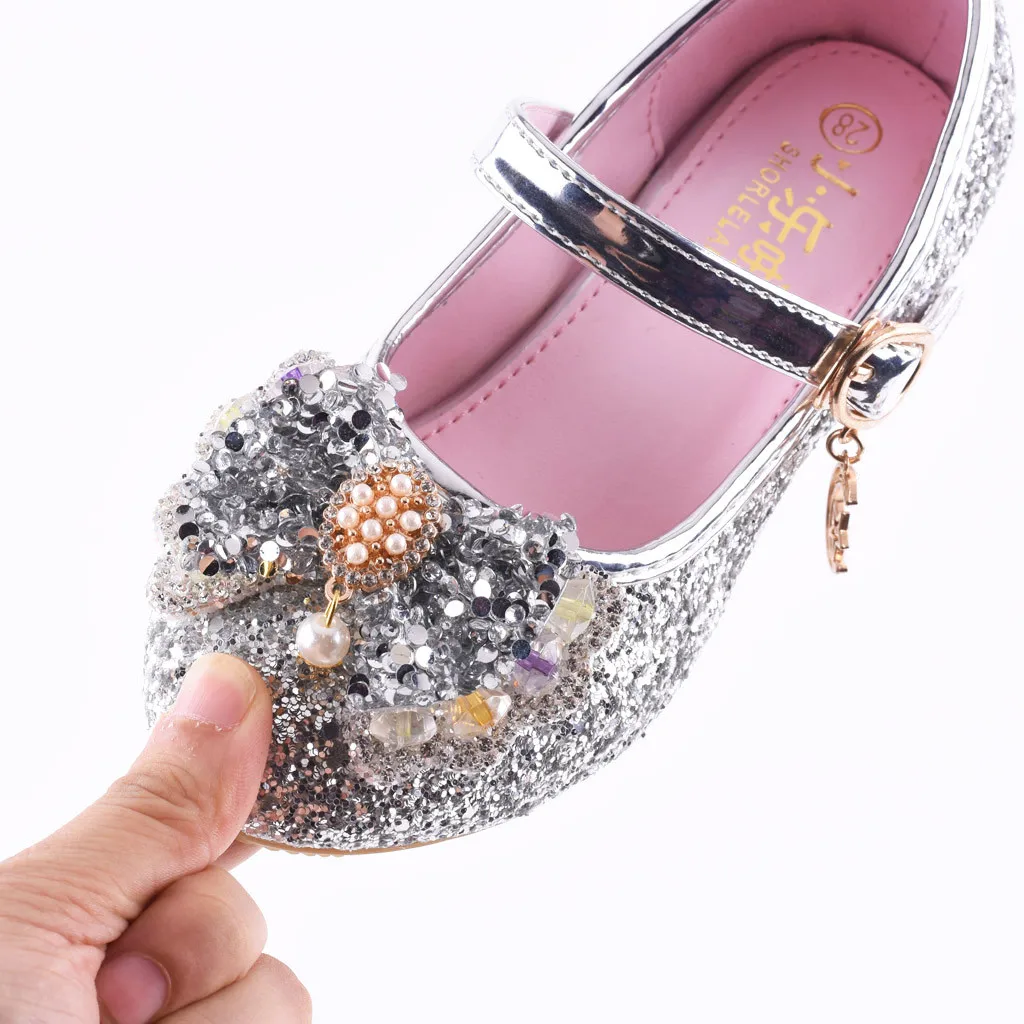 Сандалии для девочек младенцев Одежда детей малышей свадебные туфли с отделкой