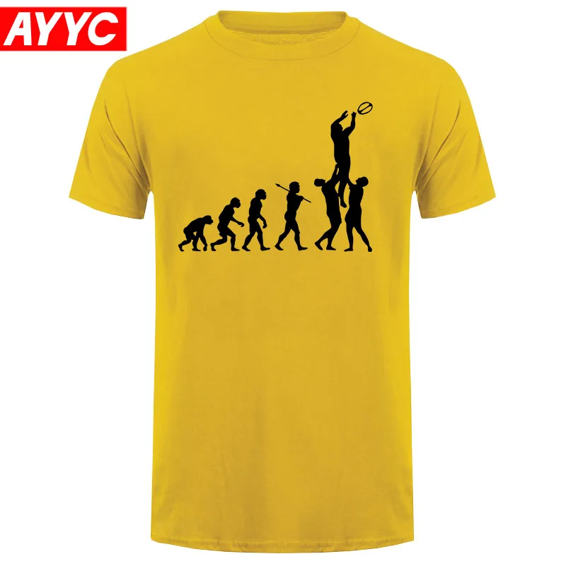 Регби-эволюция-Мужская футболка-Футболка-круглый вырез-Футболка-Короткие