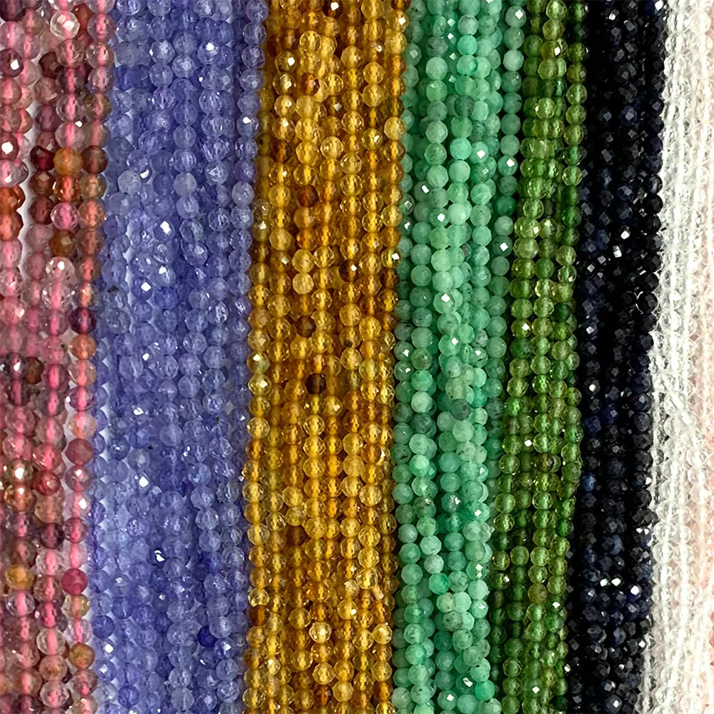 Натуральные граненые круглые маленькие бусины Veemake для изготовления ювелирных