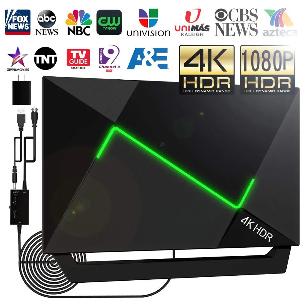 Наружная плоская цифровая ТВ антенна Dazzle Light HDTV радиус усилителя DVB T2 Isdb tb Clear