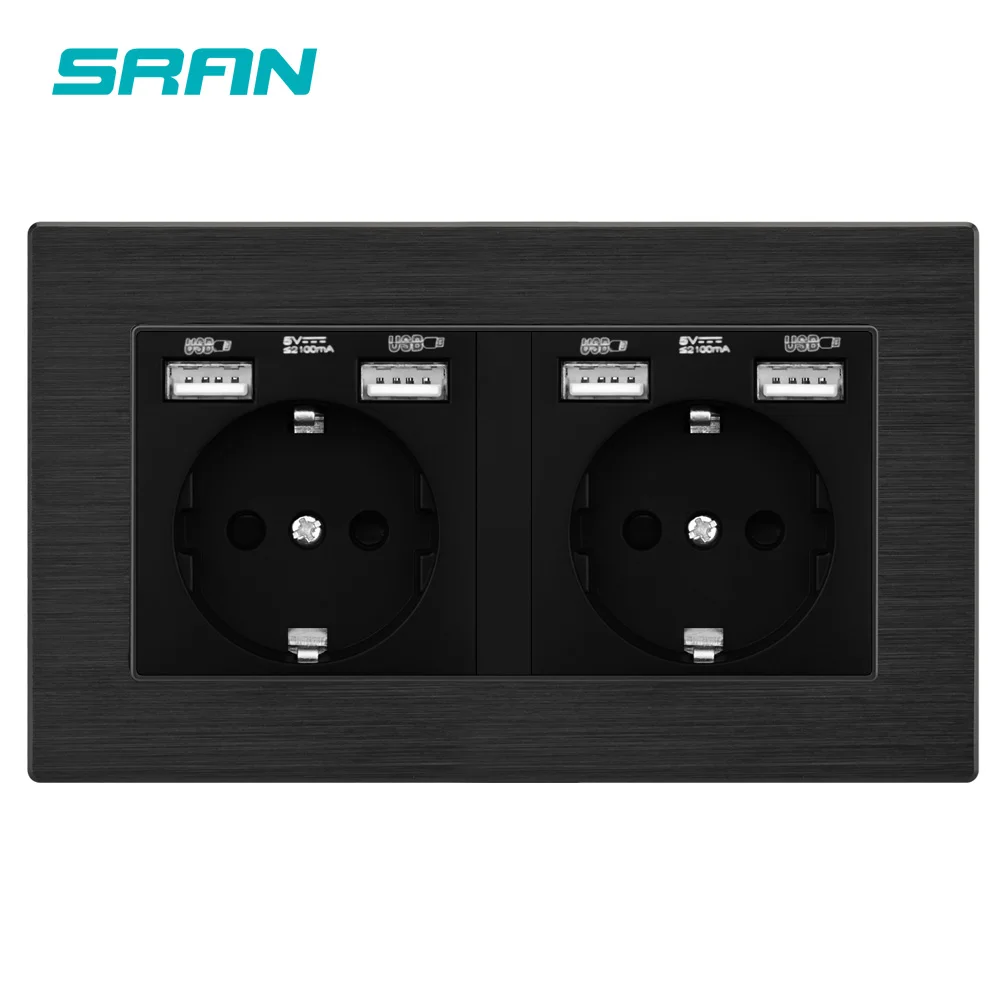 Настенная многосторонняя электрическая розетка 16 А европейская с заземлением USB