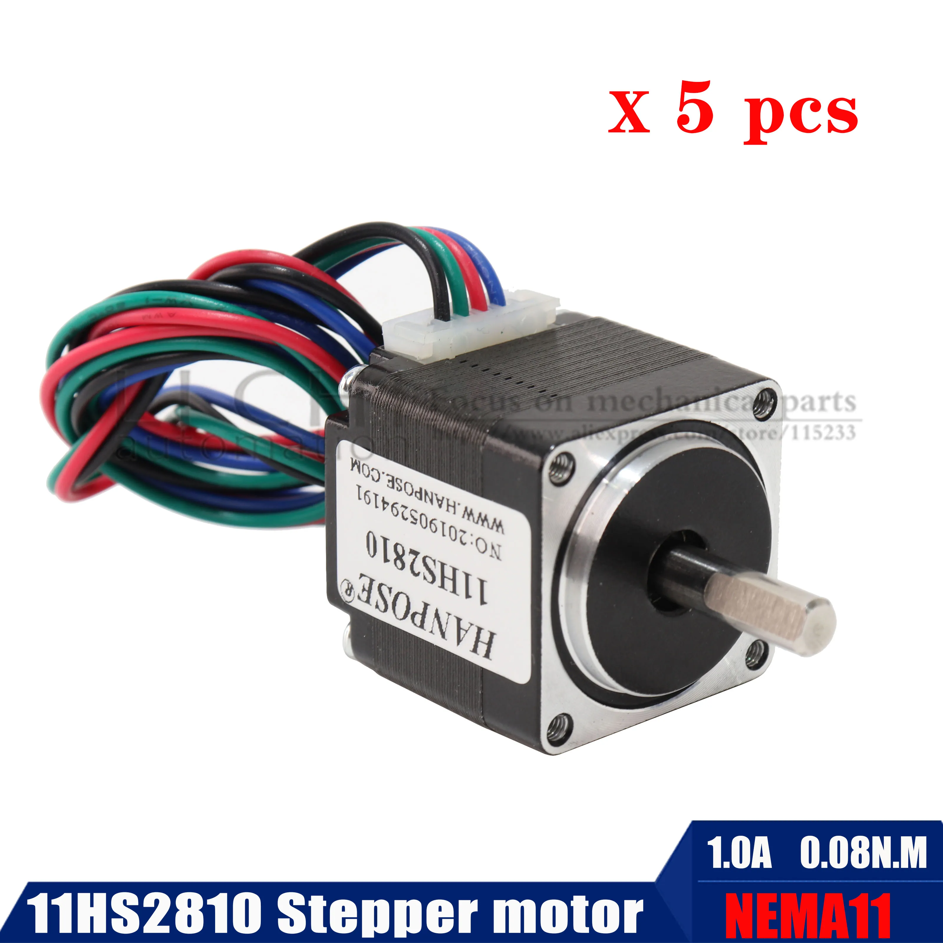 

11HS2810 5PCS Stepper Motor 28X28MM 1.0A Mill Laser Engraving New Stepper Motor 1.8 Degree