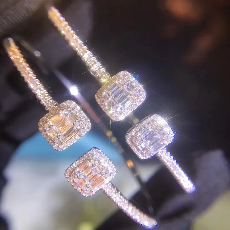 AEAW, цельный, 18 К, белое золото, 0,98ct, F цвет, натуральный бриллиант, роскошный бриллиантовый браслет, обручальный, свадебный браслет для женщин