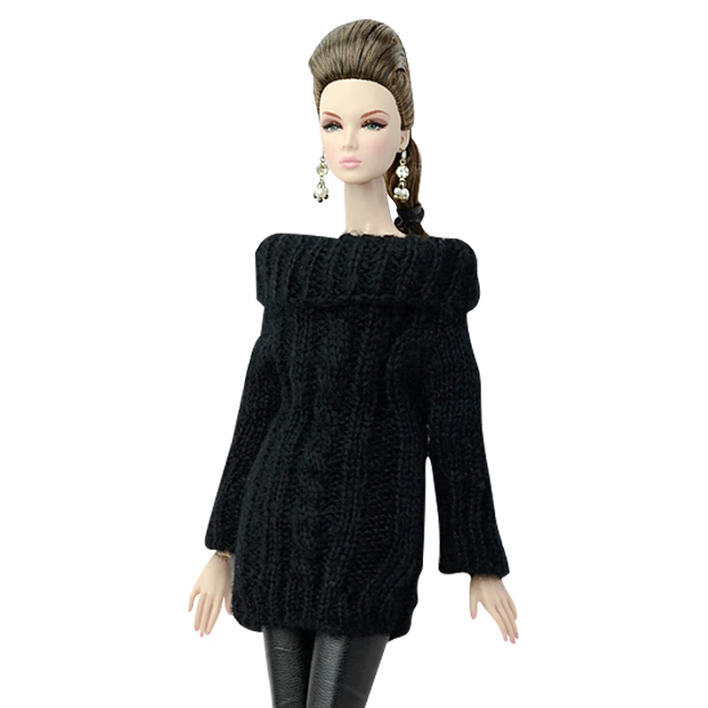 Одежда для куклы Барби вязаное пальто из чистого хлопка свитер платье топы