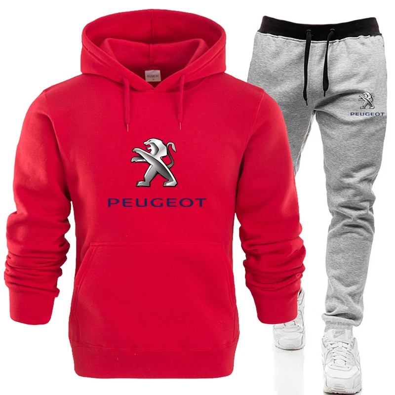 

Men's suit Peugeot car logo brand hoodie sportswear hot sale men's hoodie + pants men's streetwear