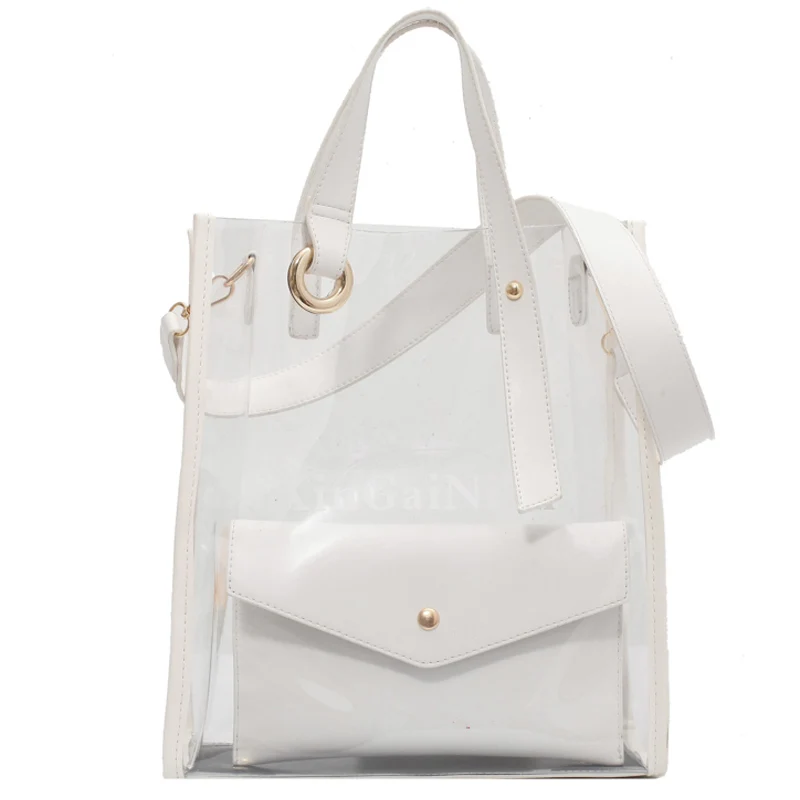 

Transparent Design PU Leather Crossbody Bags for Women 2021 Summer Trend Women's Branded Beach Shoulder Handbags