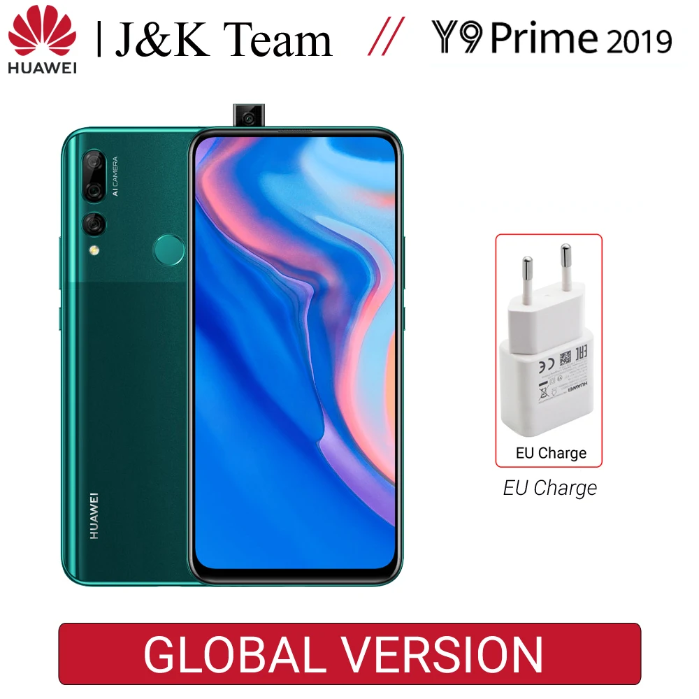 Huawei Y9 Prime глобальная версия 4 Гб 128 ГБ 16 МП Автоматическая всплывающая камера Тройная камера полный вид дисплей 4000 мАч