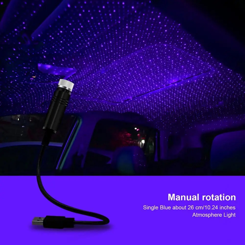 

Car Roof Projection Light USB Portable Star Night Light Adjustable LED Galaxy Atmosphere Light Interior Ceiling Projector