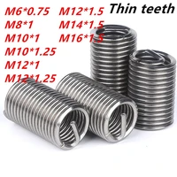 m6x0 75 m16x1 5stainless steel 304 thin teeth wire thread insert sleeve screw bushing helicoil wire thread repair inserts1000