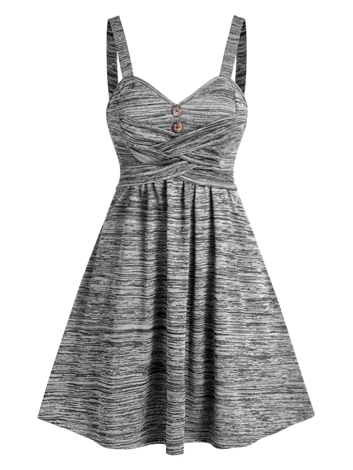 Женское платье на бретельках Space Dye однотонное без рукавов с перекрещивающимися