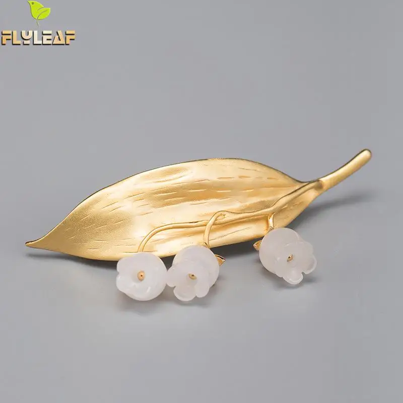 Женская Брошь из серебра 925 пробы с нефритом | Украшения и аксессуары