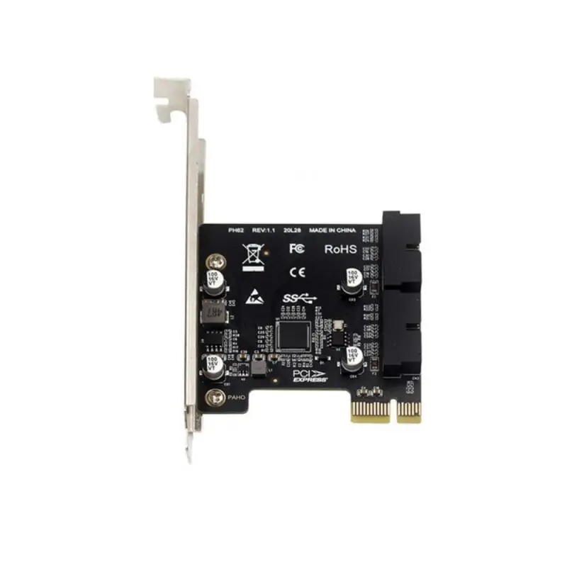 

PCI-E Chassis Front Panel 19/20PIN Interface Cable Extender Riser Adapter Card PH62 Desktop PCI-E To USB3.0 Expansion Card