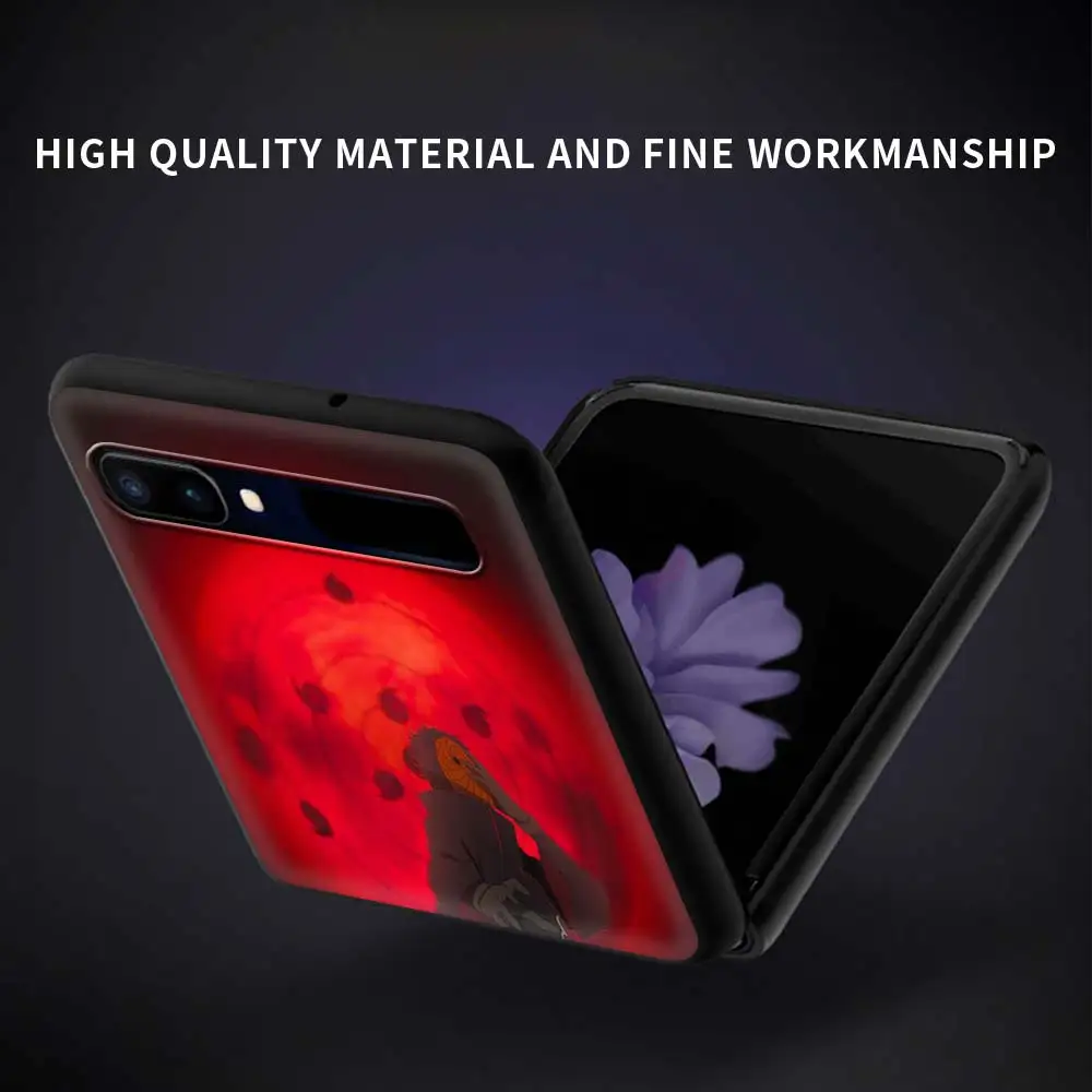 

Phone Case For Samsung Galaxy Z Flip Fold Hard PC Cover For Galaxy ZFlip 5G Mobile Bag Back Shell Anime N-NarutoS akatsuki Boy