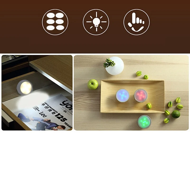 

Cabinet Light Wireless Dimmable Touch Sensor Dual Color LED Night Lamps Kitchen