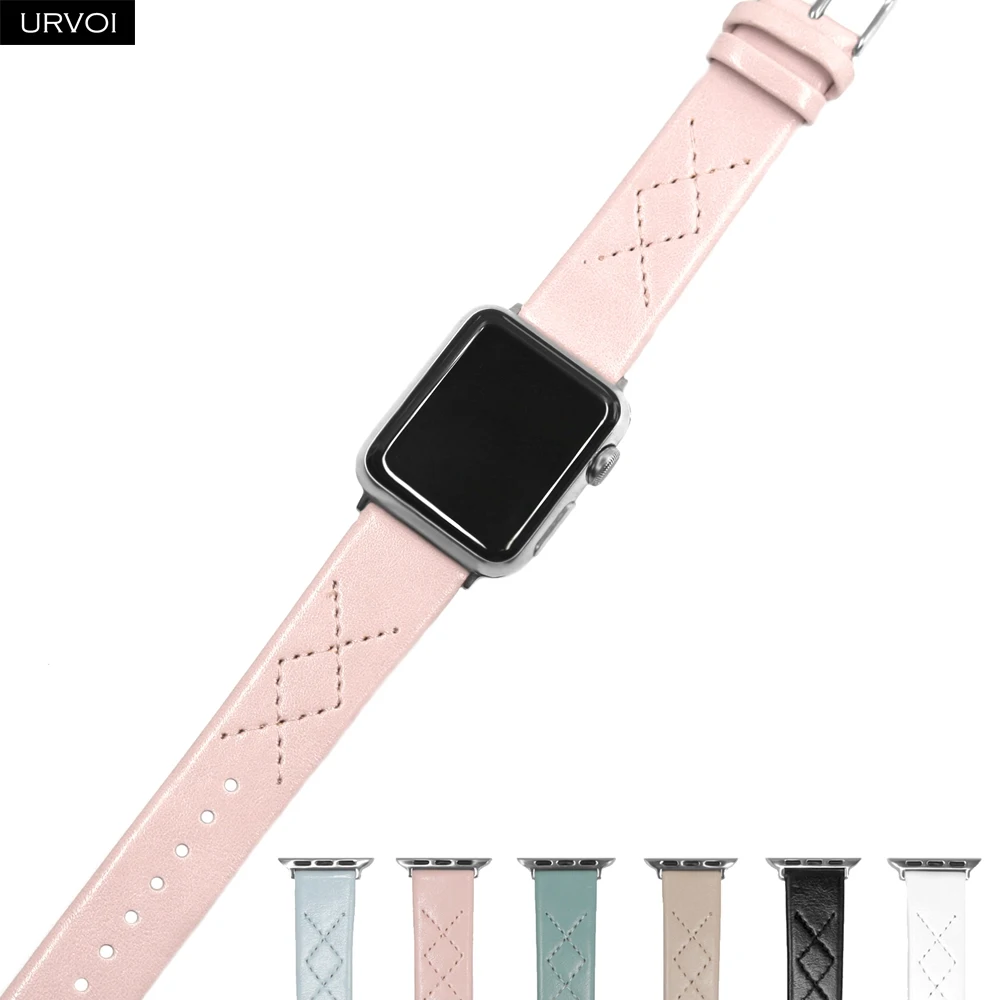 Ремешок URVOI для Apple Watch series 6 5 4 3 2 SE браслет из искусственной кожи с алмазной