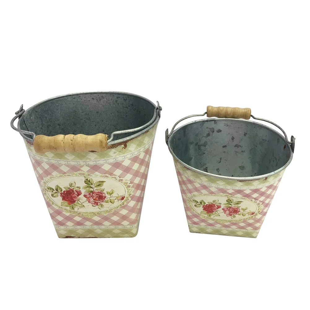 

2 шт., винтажные декоративные держатели для цветов с ручкой для сада