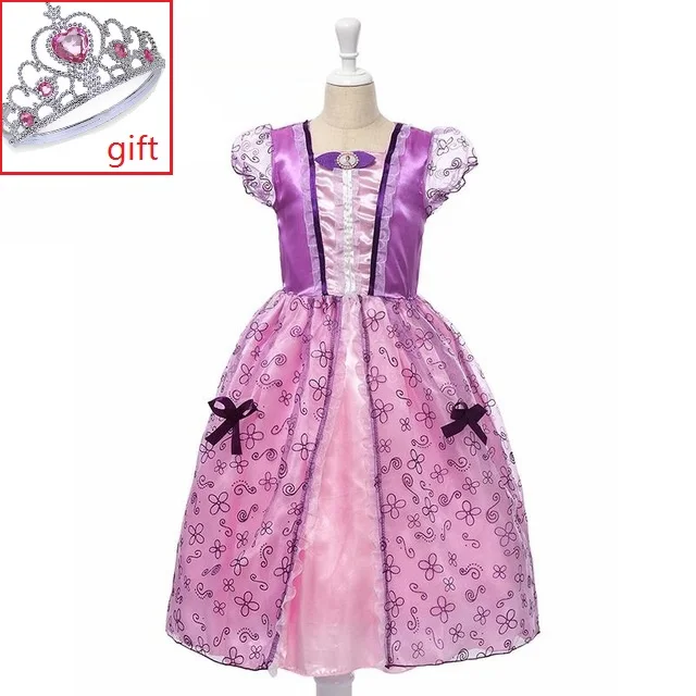 Vestidos infants платья для девочек детские костюмы на Год рождественское платье для вечеринок милые платья в стиле принцессы Эльзы Анны маскарадный костюм - Цвет: as picture