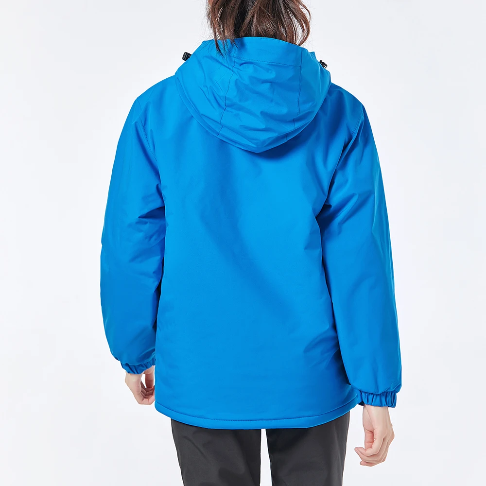 Зимняя Мужская и Женская водонепроницаемая куртка с капюшоном толстая