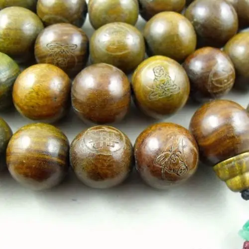 25 мм большой тибетский буддизм 108 зеленый сандаловое дерево молитва шарик Мала