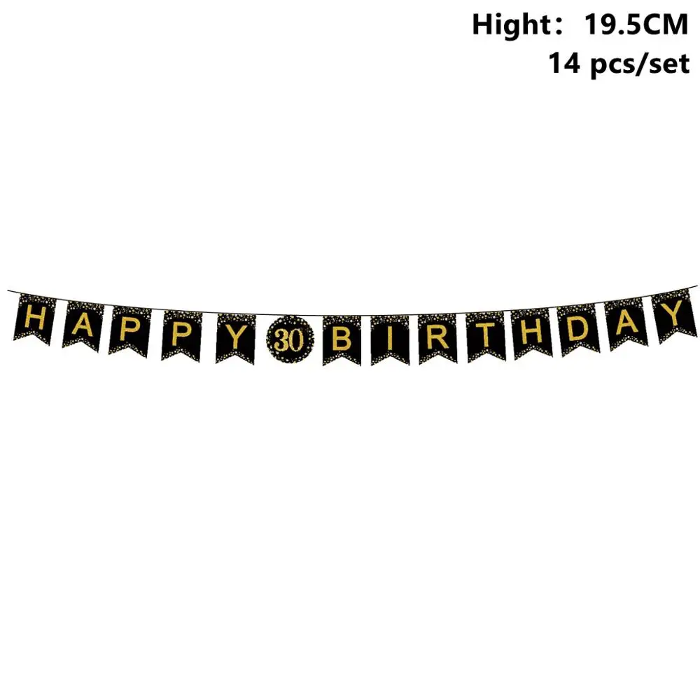 30th Banners Taoup 32 дюйма 40 дюймов Золотой номер шары фольга 21 30 40 50 60 с днем рождения шары-цифры шары День рождения Декор для взрослых - Цвет: 30th Banners