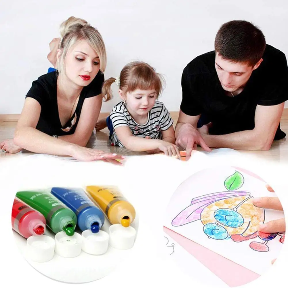 15 акриловые краски мл Набор цветных красок для ткани одежда рисования 12/24 детей