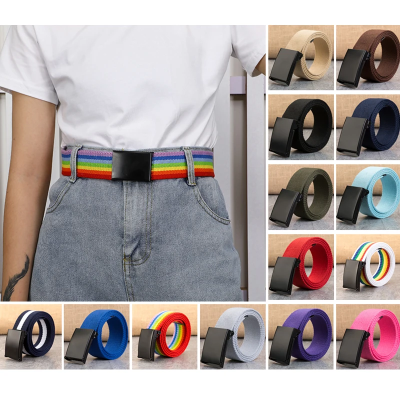 

Men's/Women's Colored Canvas Belt Lengthened 110-140cm Teenager's Jeans Waistband