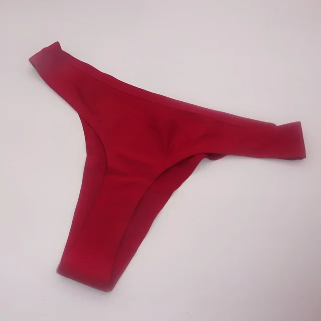 Thong seamless women's low waist Morandi color laser cut sexy underwear