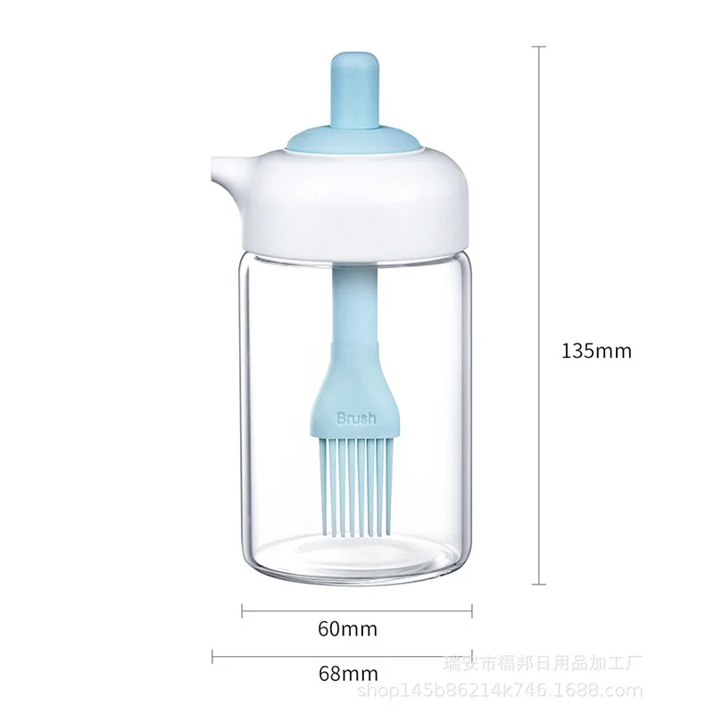

Seasoning Bottle Heat-resistant dipping integrated glass seasoning bottle Oiler Glass bottle + Silicone brush