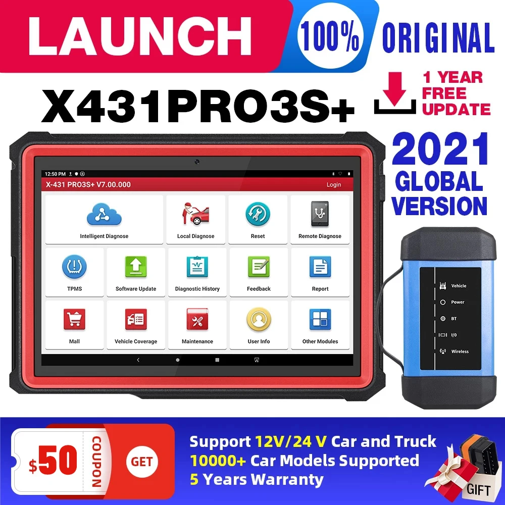 Диагностический прибор LAUNCH X431 PRO3S + HDIII obd2 сканер кодов для автомобилей и