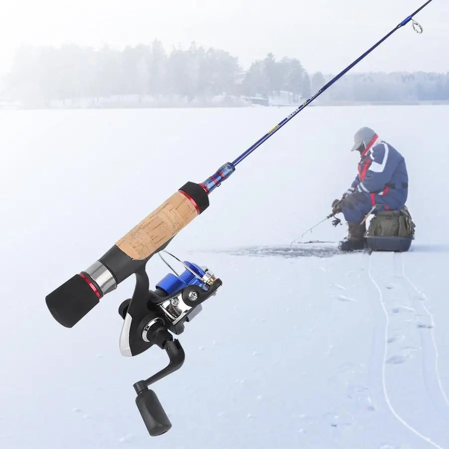 55 см телескопическая ледяная Удочка из стекловолокна 5 подшипник спиннинга