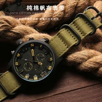 high duty quality watchband 20mm 22mm 24mm 26mm black army green zulu nato nylon canvas fabric watch strap black silver buckle