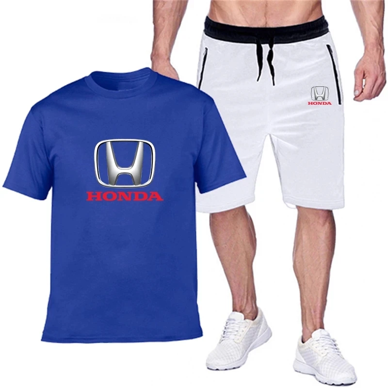 

Summer men's Honda logo printing suit casual sports quick-drying breathable high-quality shorts + short sleeves