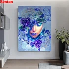 Diy камни в форме ромба 5d алмазная живопись с фиолетовыми цветами женские Алмазная мозаика вышивка с украшением в виде кристаллов алмаза iris для девочек узор украшения