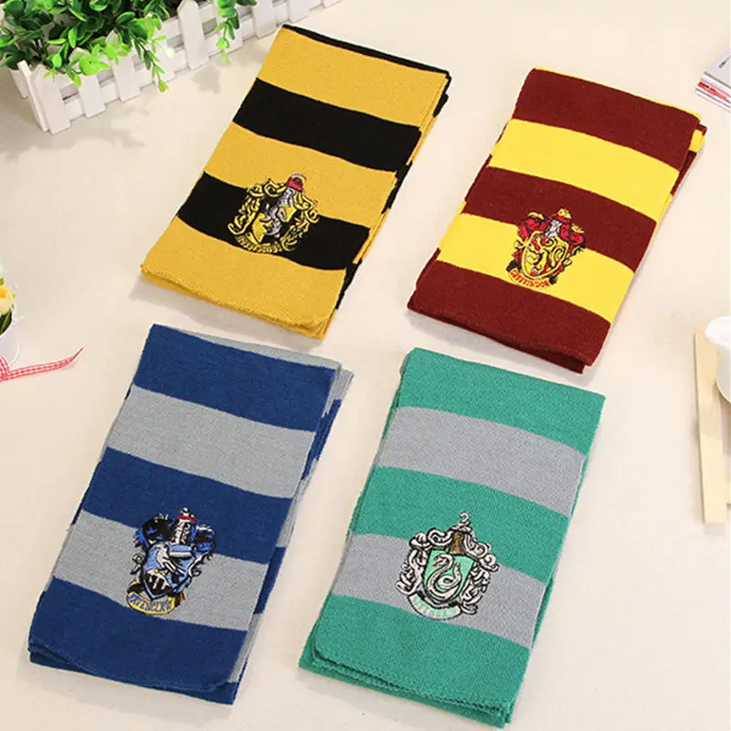 10 шт много Поттера шарф Гриффиндор Слизерин Ravenclaw Hufflepuff зимние шарфы оптом