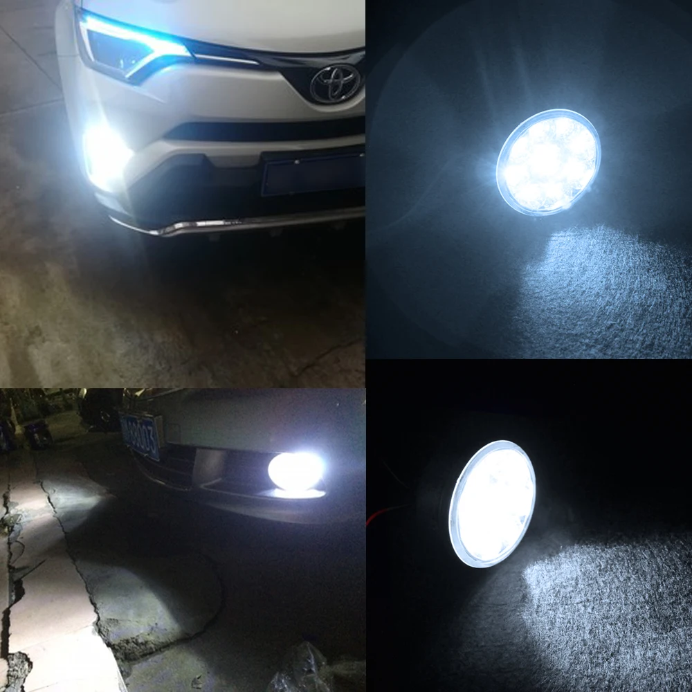 

GEETANS 2PCS 9 LED Daytime Running Light Waterproof Round Fog Light LED Auto DRL 9W 12V White DIY for All Cars CE