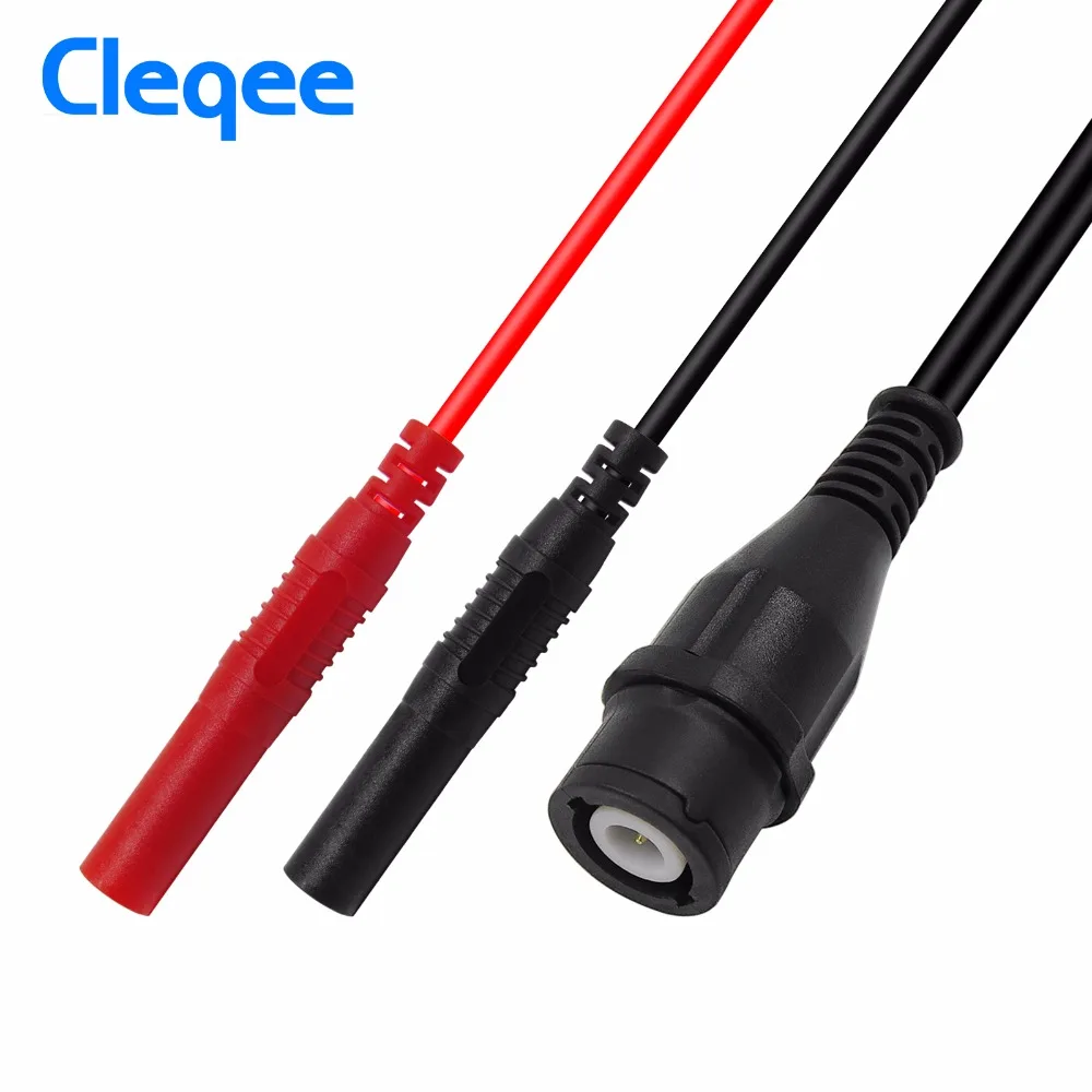 

Cleqee P1206 BNC male plug to 4mm Straight Banana Plugs Coaxial Cable Oscilloscope Test Lead 120CM