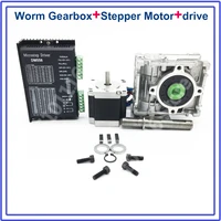ratio 201 worm gearbox rv030 speed reducer nema23 stepper motor dm556 driver 1 8nm 260oz in convert 90degree for cnc router