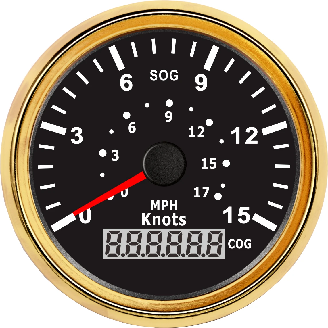 85 мм gps скоростной метр мотоцикл 15 узлов 0-17 MPH Универсальный лодочный Автомобильный датчик скорости 9-32 В для морских транспортных средств 9-32 В приборная панель - Цвет: black gold-15Knots