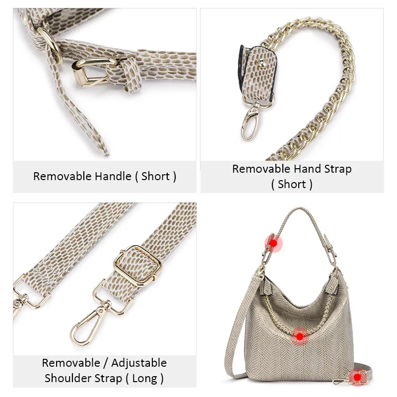 Женская сумка-хобо из искусственной кожи с верхней ручкой и цепочкой | Багаж