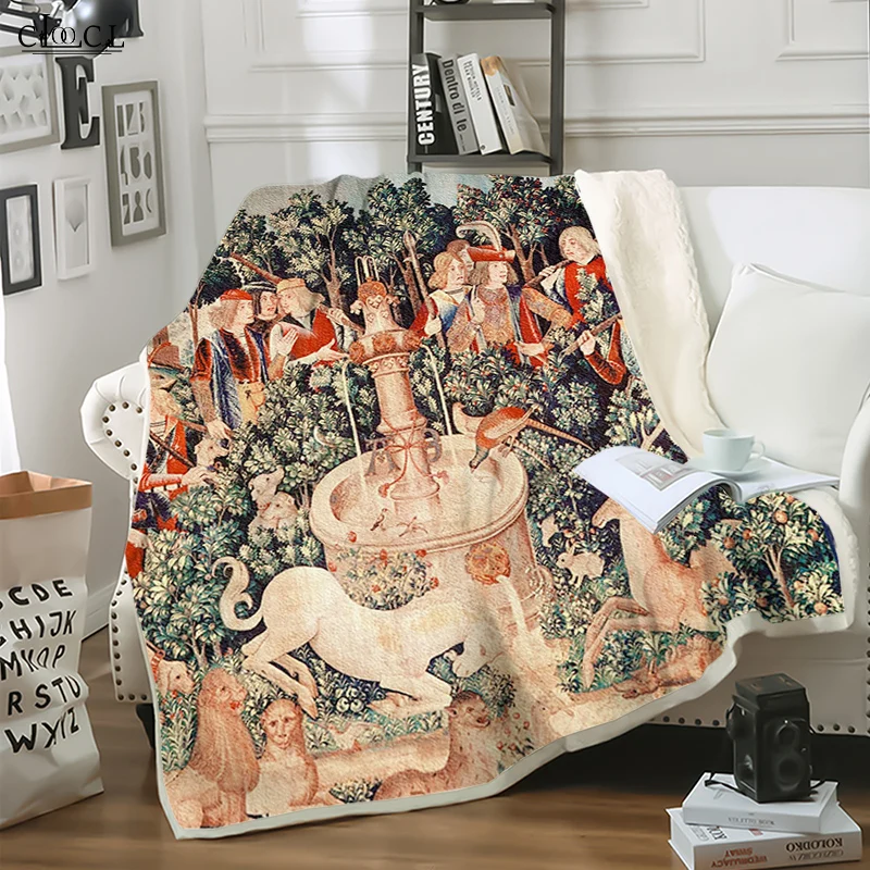 

Европейское средневековое художественное одеяло s в стиле Харадзюку С 3D принтом, утолщенное детское одеяло, диван для путешествий, повседне...