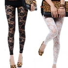 Женские леггинсы kayoваши, модные сексуальные кружевные с цветочным принтом тонкие с высокой талией длиной до щиколотки, с вырезами, 2 стиля, один размер, горячие брюки