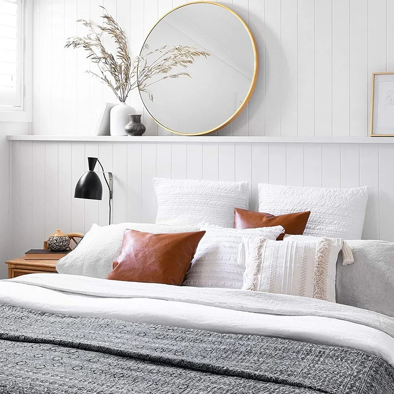 

2 Sets of Pillow Case Throw Pillow Case-Modern Brown Decorative Throw Pillow Case (Only for Sofa Bed) 18X18 Pillow Case