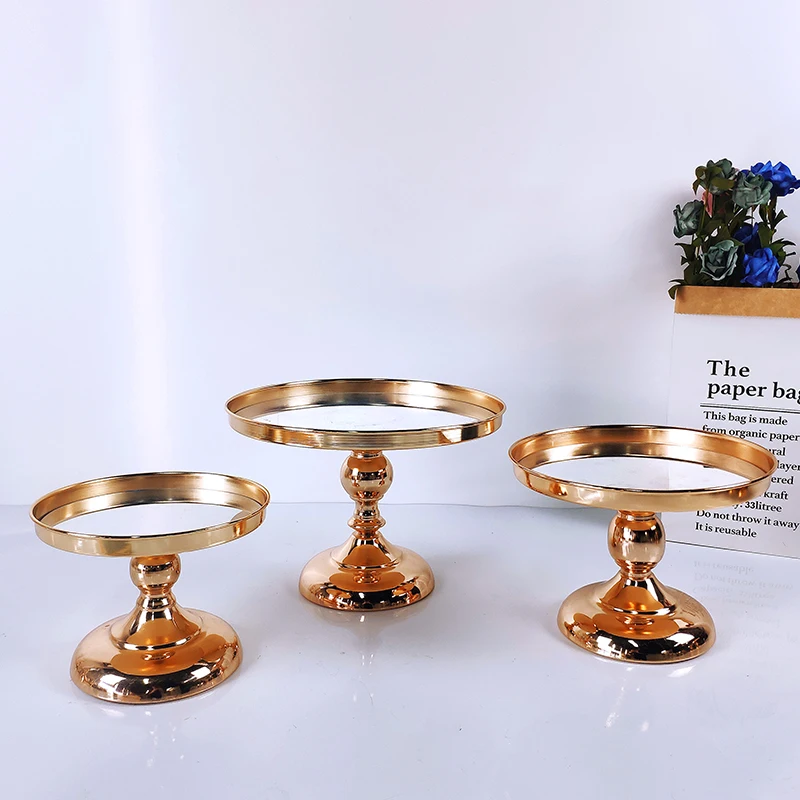 Подставка для торта золотистая/серебристая 3 шт./компл. поднос кексов украшение