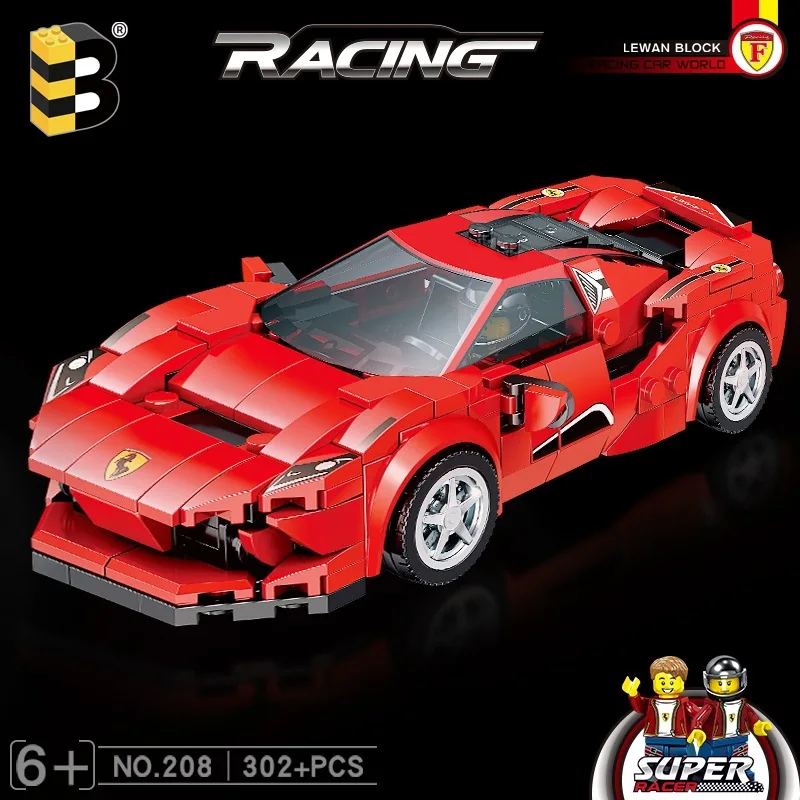 

Building blocks,Red Ferrari 302pcs,Compatible with traditional bricks size,Good gift choice for Kids or Adults