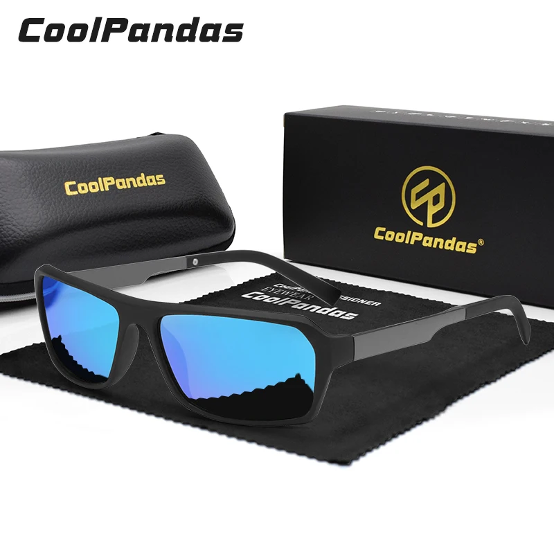 

CoolPandas 2021 Men Polarized Sunglasses Sun Glasses Driving Glasses Rectangle Shades Outdoor UV400 Mirror Oculos masculino Male