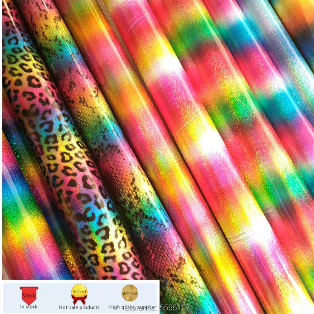 Градиентная Радужная мелкозернистая змеиная ткань для обуви сумки пояса