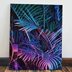 Картина Неоновые пальмовые листья красочная Картина на холсте, современный домашний декор комнаты